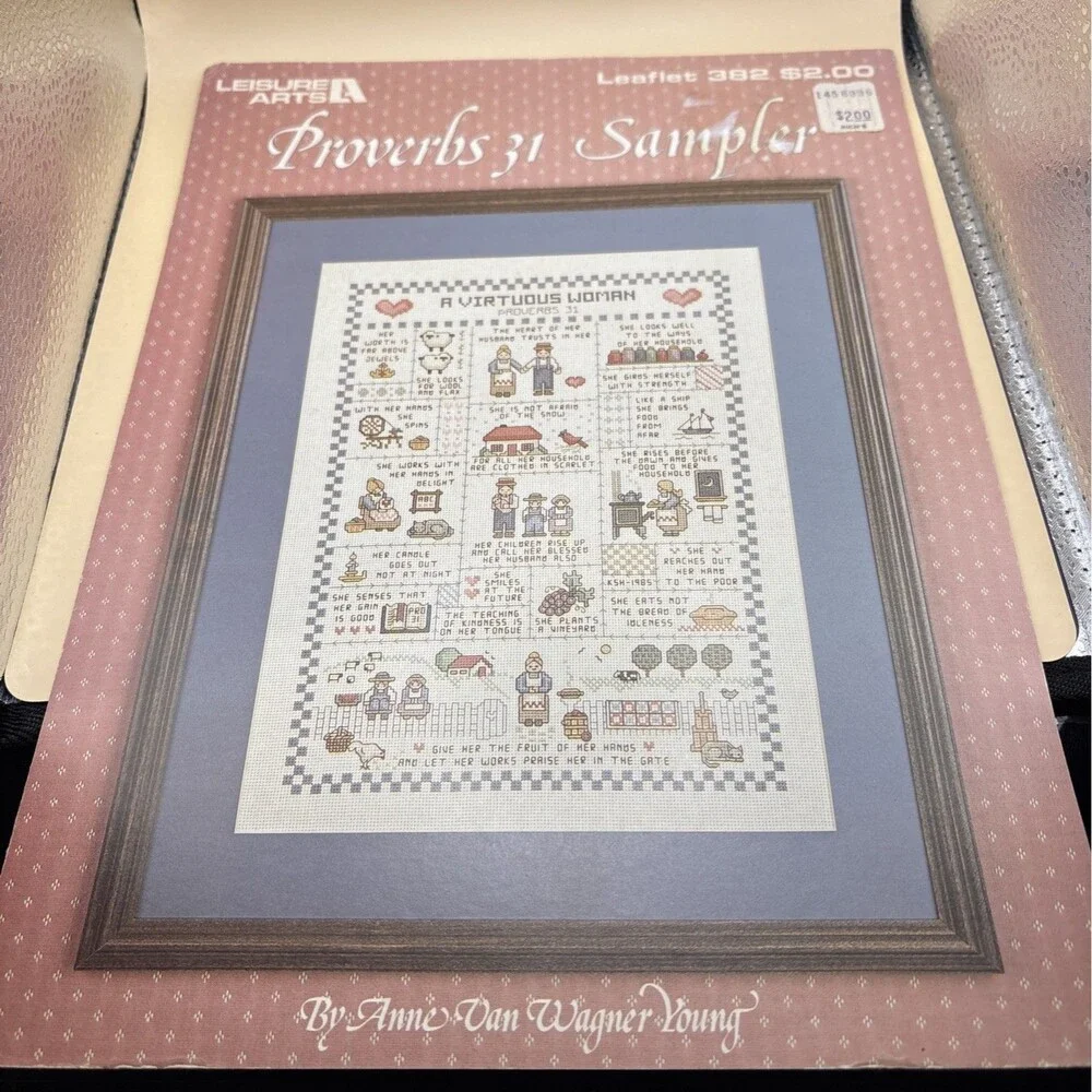 Leisure Arts Proverbs 31 Sampler Cross Stitch Leaflet 382 - 1985 - Preowned